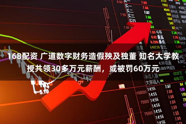 168配资 广道数字财务造假殃及独董 知名大学教授共领30多万元薪酬，或被罚60万元