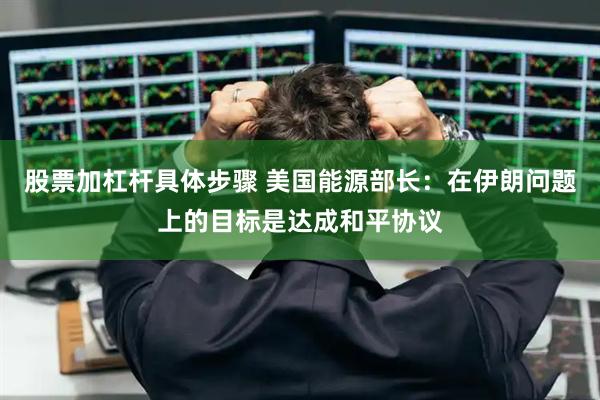 股票加杠杆具体步骤 美国能源部长：在伊朗问题上的目标是达成和平协议